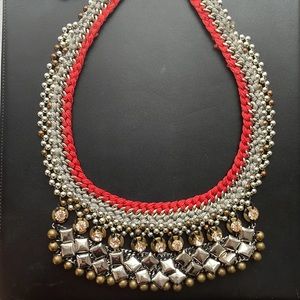Nocturne Woven Beaded & Jeweled Bib Necklace